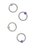 Steel Purple Opal Captive Hoop 4 Pack, MULTI, hi-res