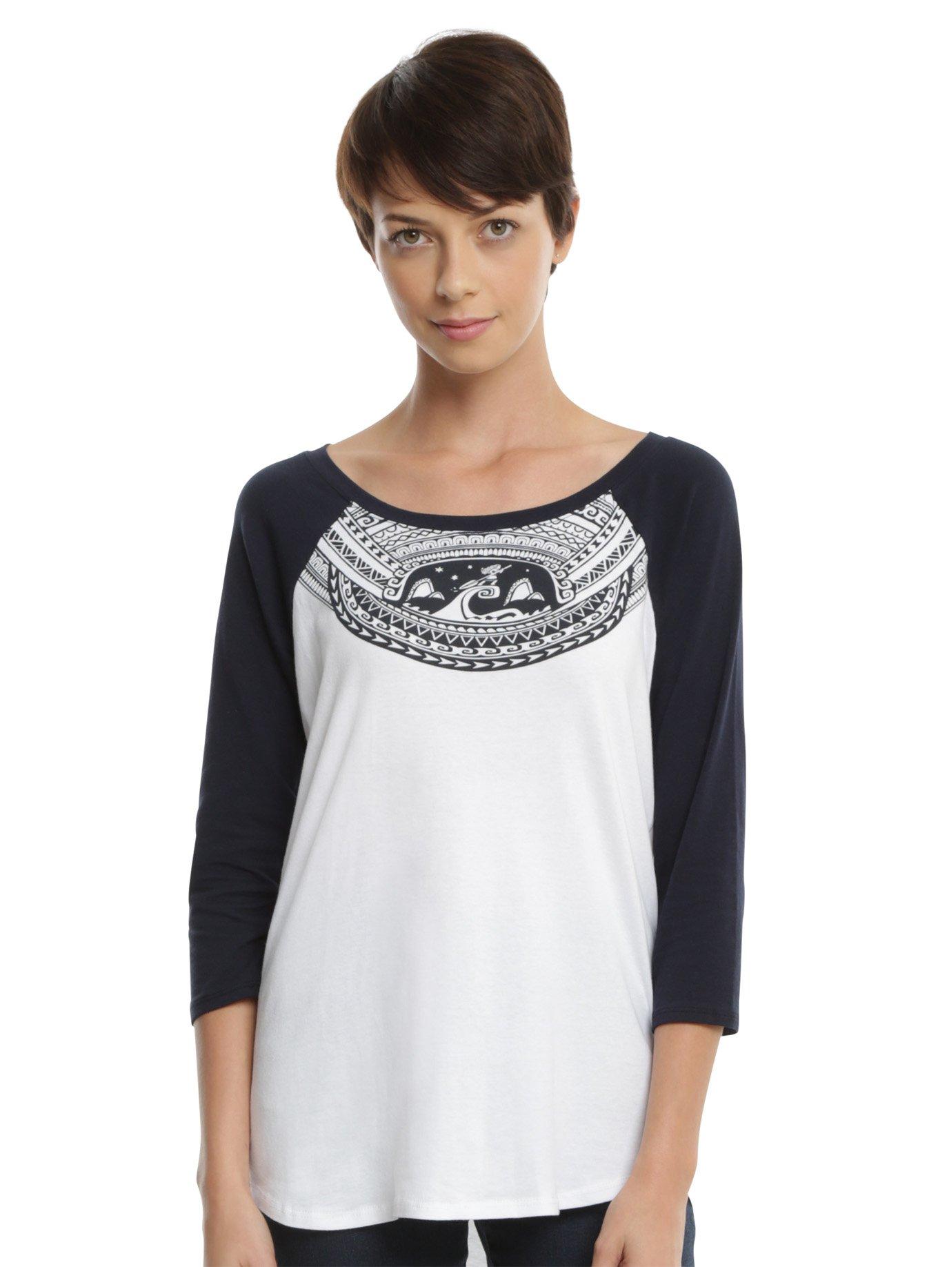 Disney Moana Big Wave Girls Raglan, WHITE, hi-res