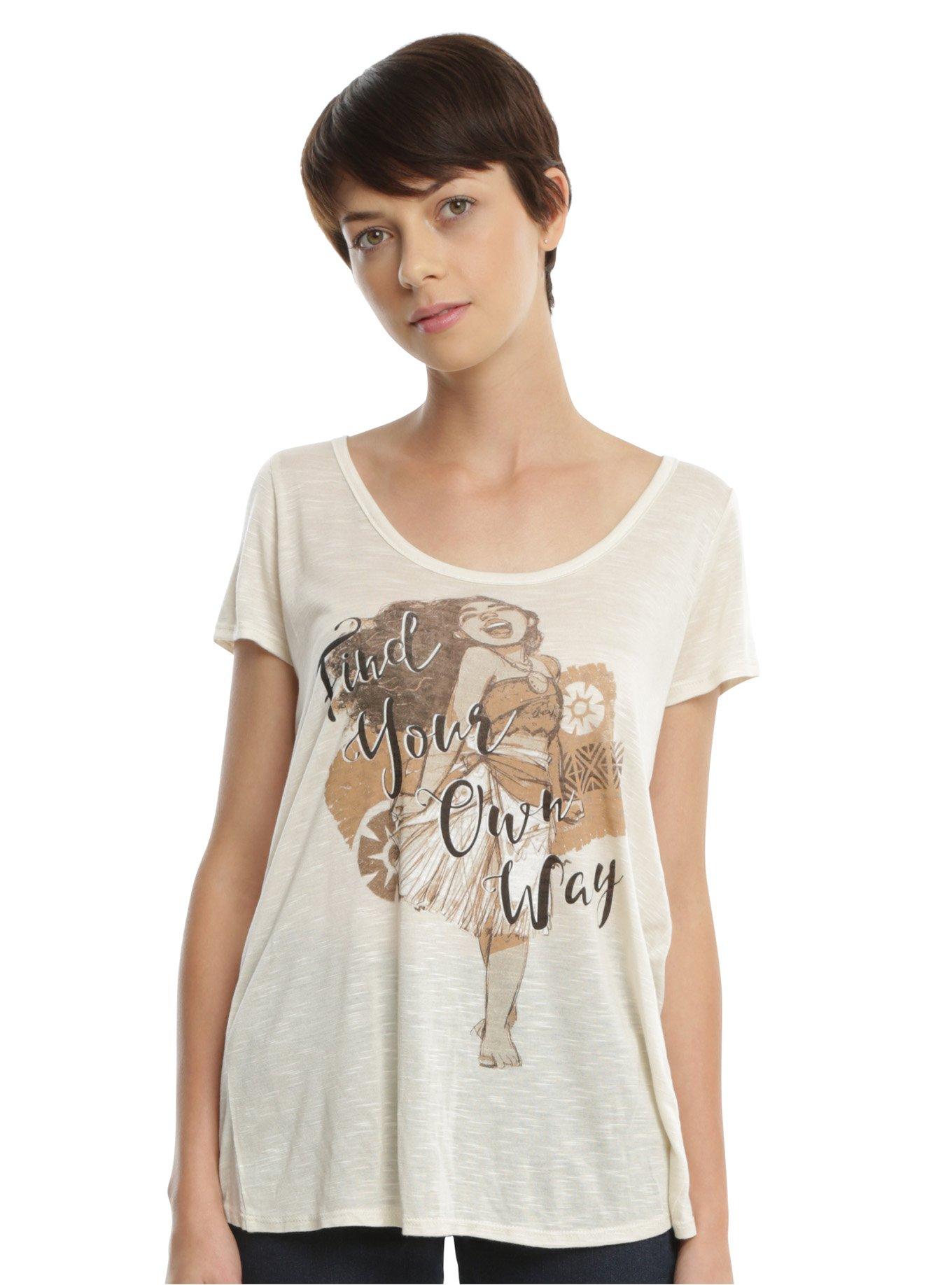 Disney Moana Find Your Own Way Girls Top, TAN/BEIGE, hi-res