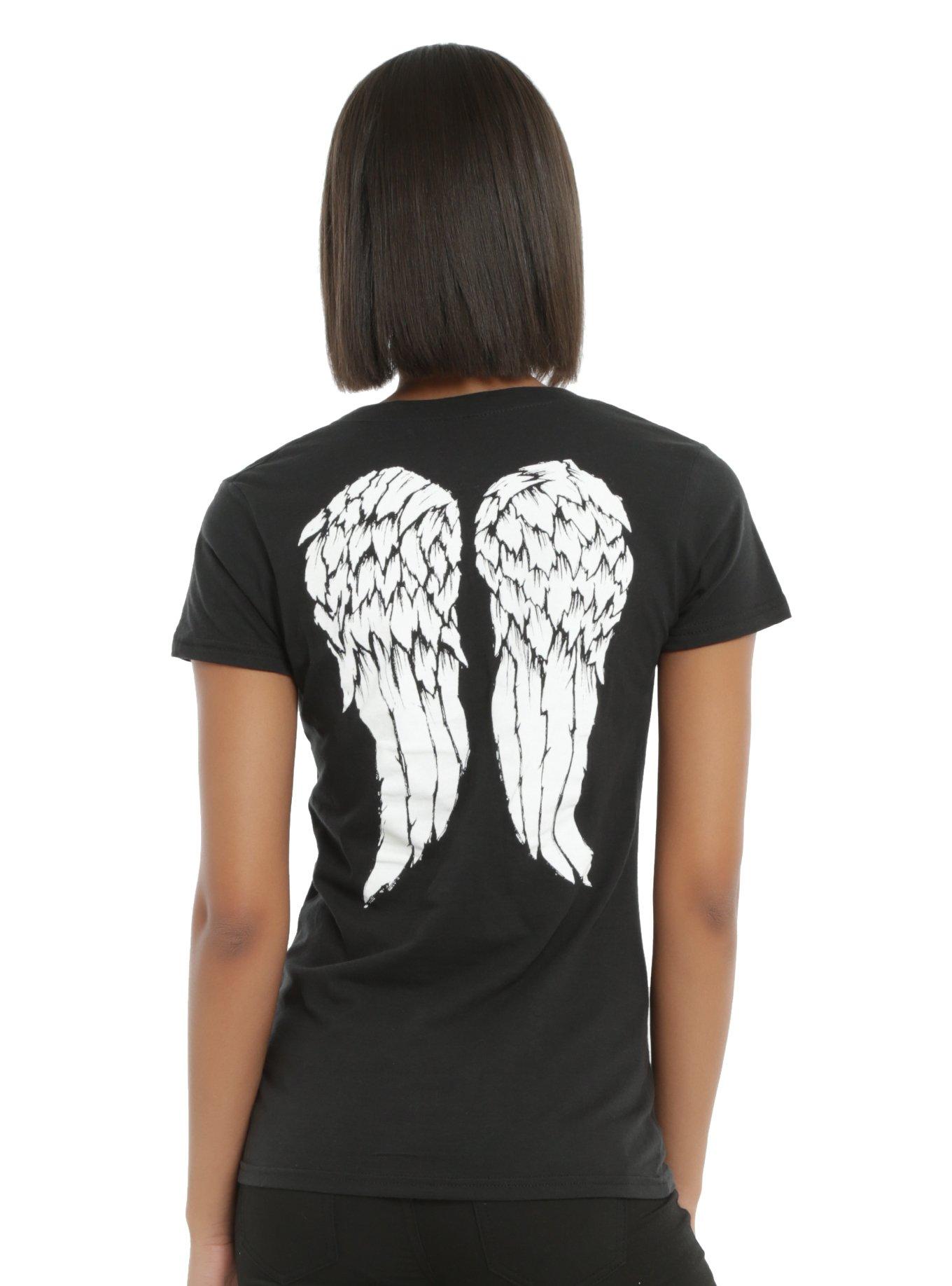 The Walking Dead Daryl Wings Girls T-Shirt, BLACK, hi-res