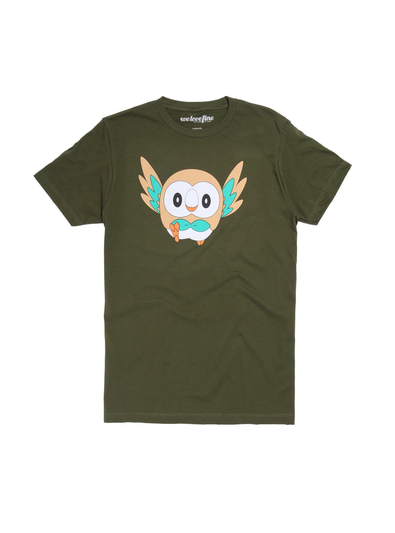 Pokemon Sun & Moon Rowlet T-Shirt, OLIVE, hi-res