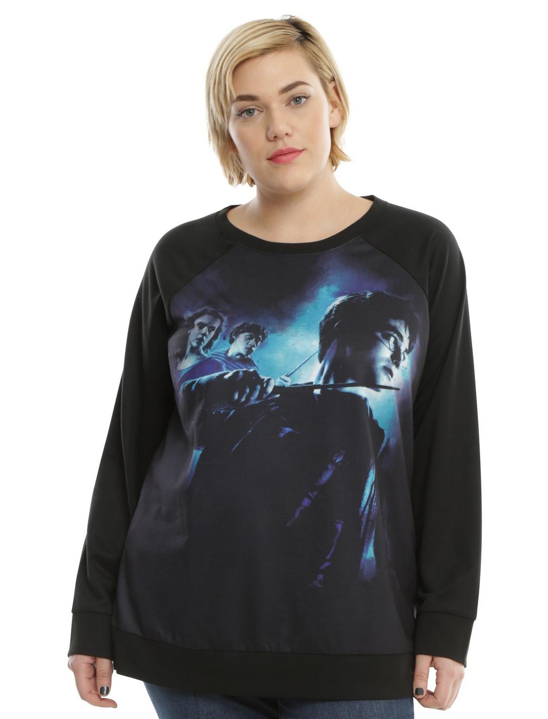 Harry Potter Characters Girls Pullover Plus Size, BLACK, hi-res