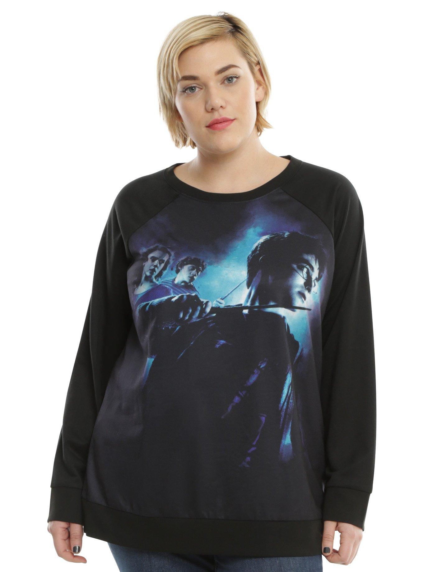 Harry Potter Characters Girls Pullover Plus Size, BLACK, hi-res