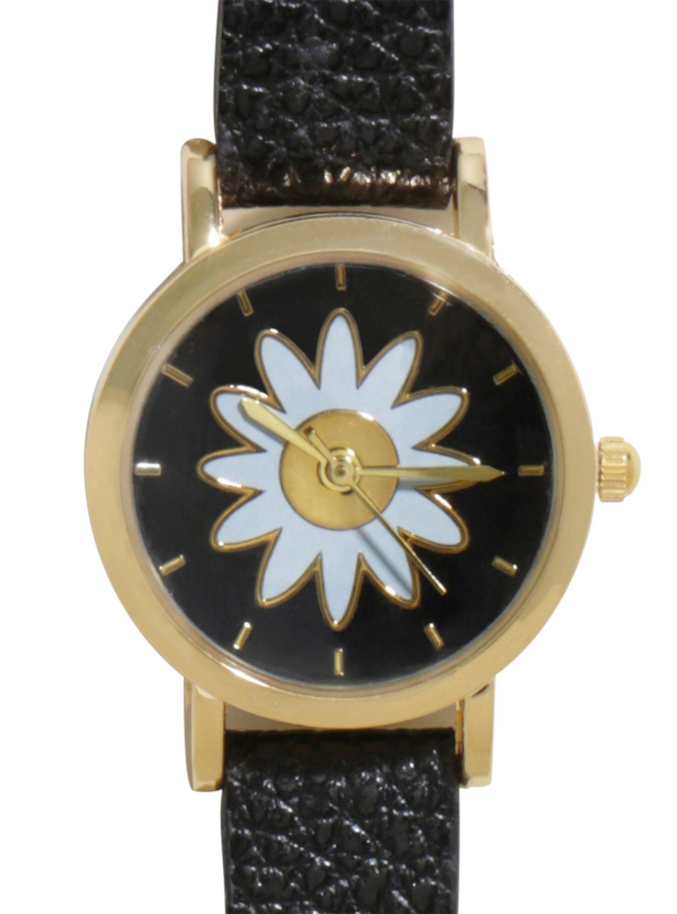 Blackheart Black & Gold Thin Daisy Watch, , hi-res