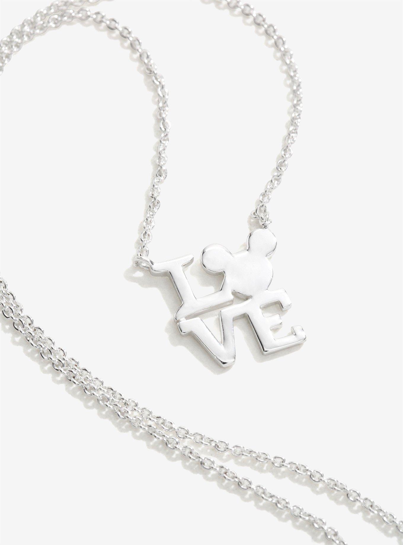 Disney Mickey Mouse Love Silver Necklace, , hi-res