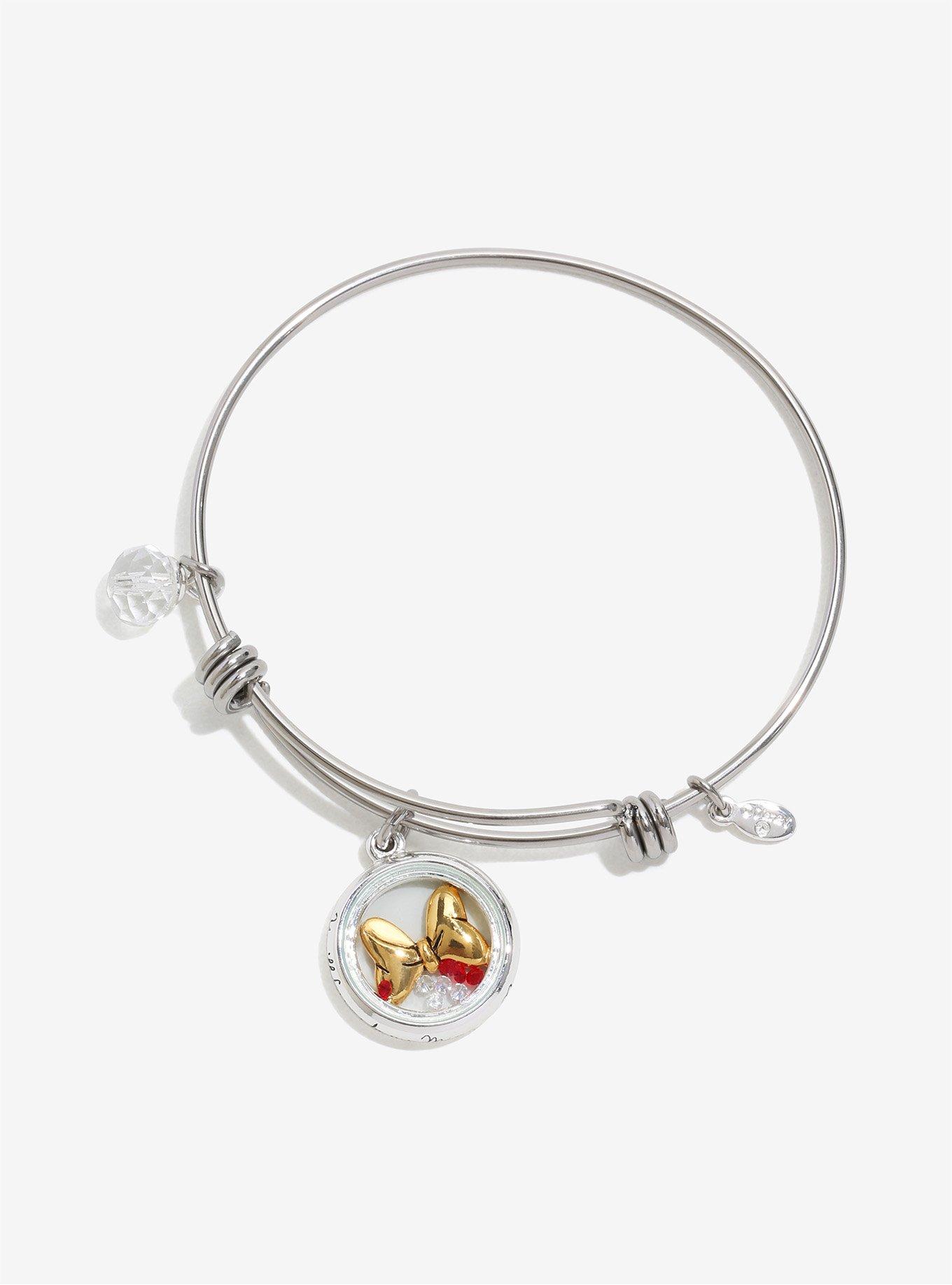 Disney Minnie Mouse Forever Silver Bangle Bracelet, , hi-res