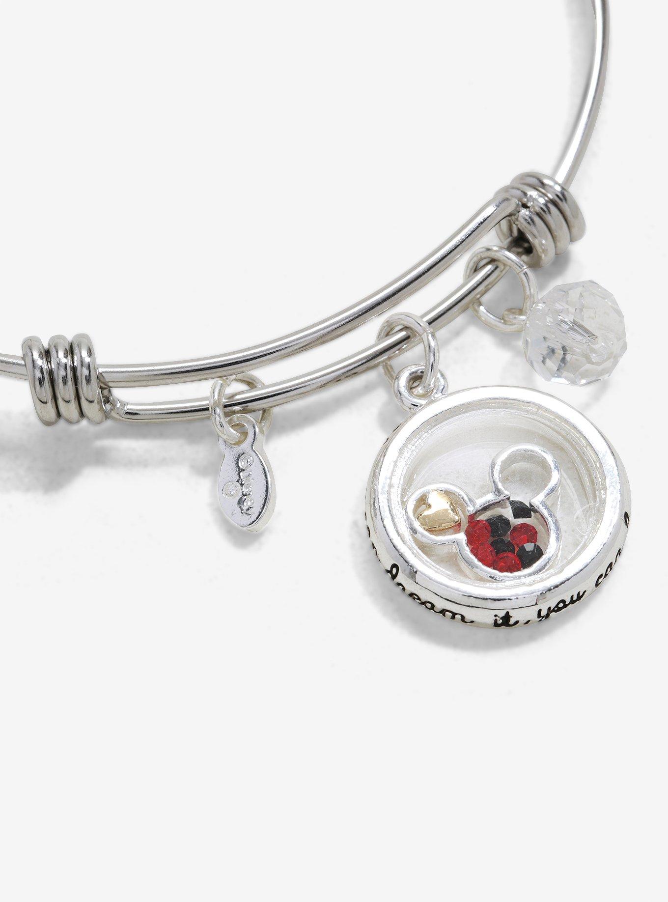 Disney Mickey Mouse Dream It Silver Bangle Bracelet, , hi-res
