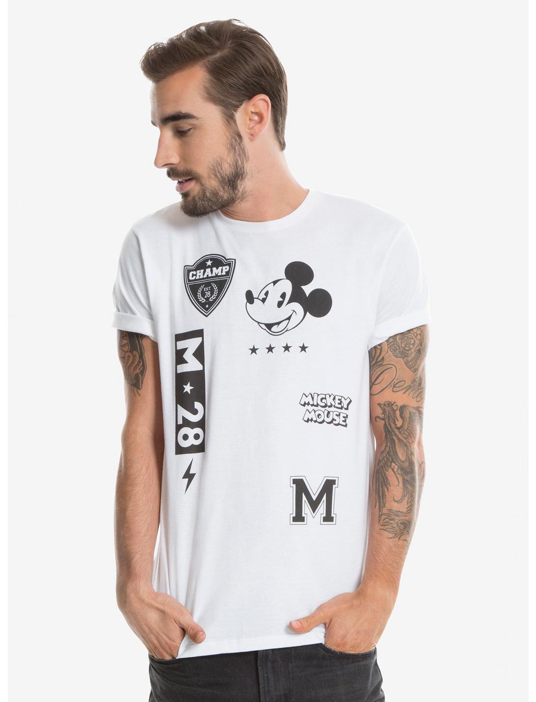 Disney Mickey Mouse Black & White Moto T-Shirt, BLACK, hi-res
