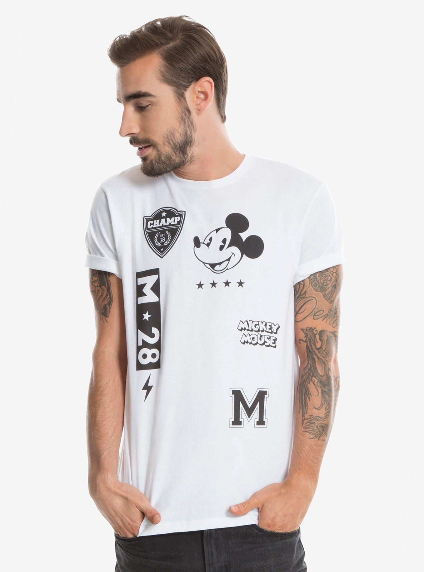 Disney Mickey Mouse Black & White Moto T-Shirt, BLACK, hi-res