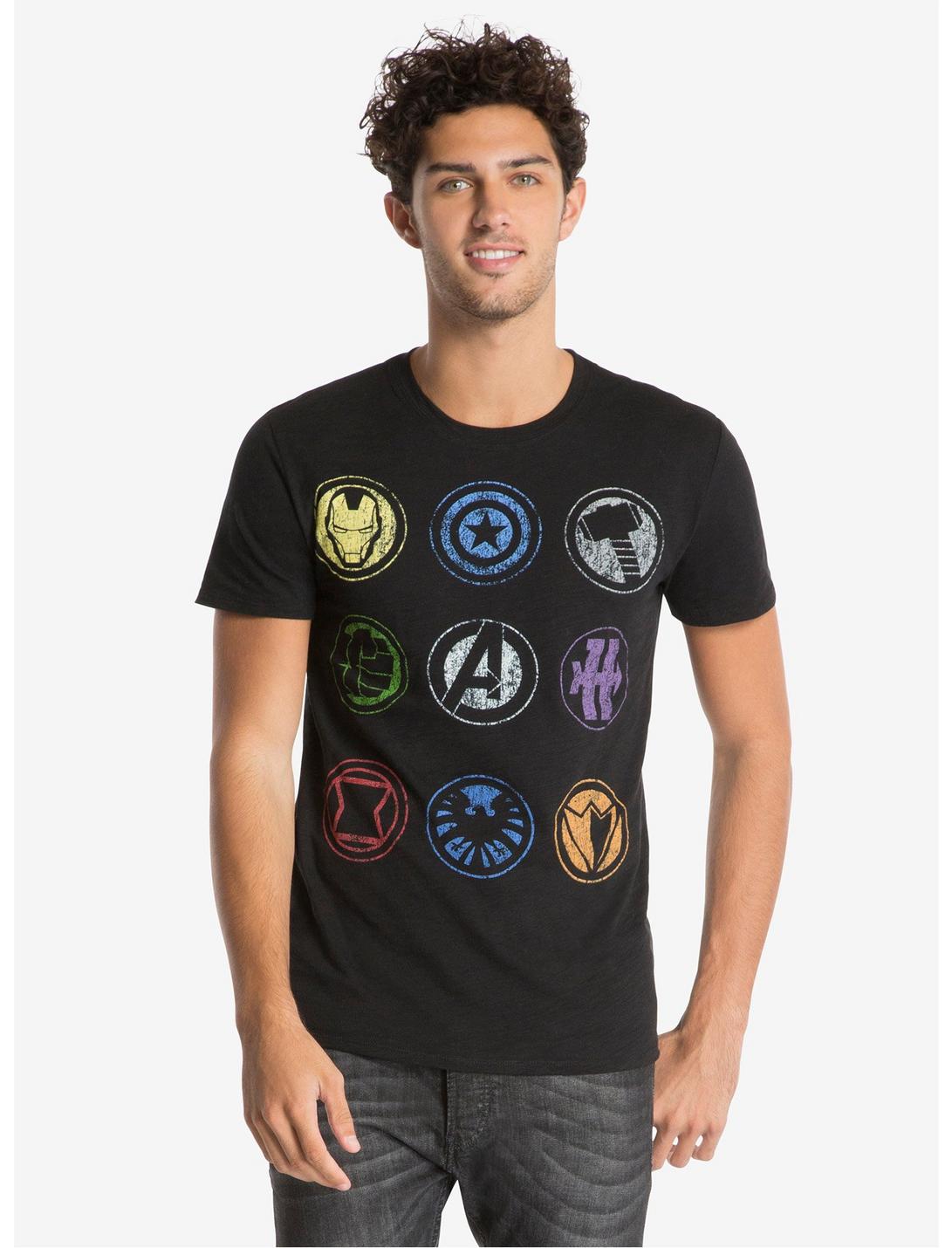 Marvel Avengers Logos T-Shirt, BLACK, hi-res