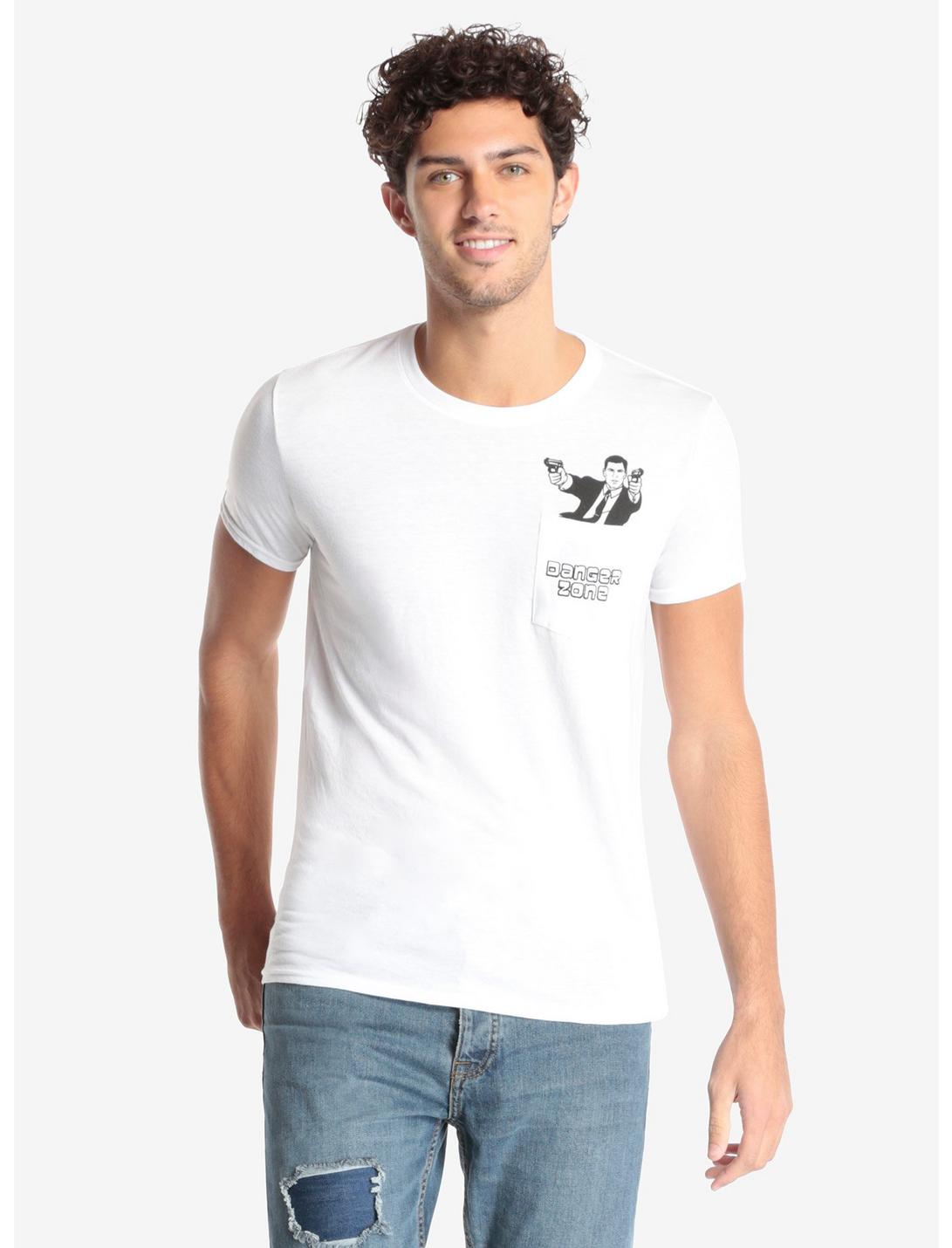 Archer Danger Zone Pocket T-Shirt, WHITE, hi-res