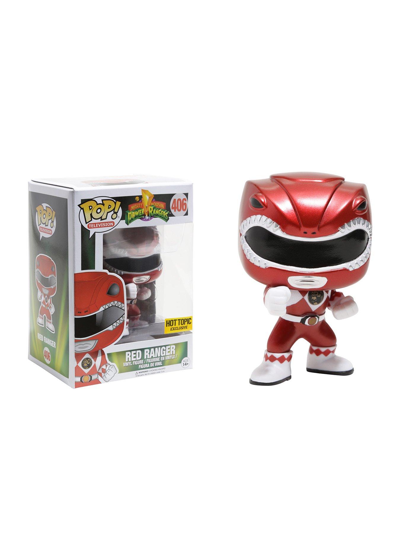 Funko Mighty Morphin Power Rangers Pop! Television Red Ranger (Metallic) Vinyl Figure Hot Topic Exclusive, , hi-res