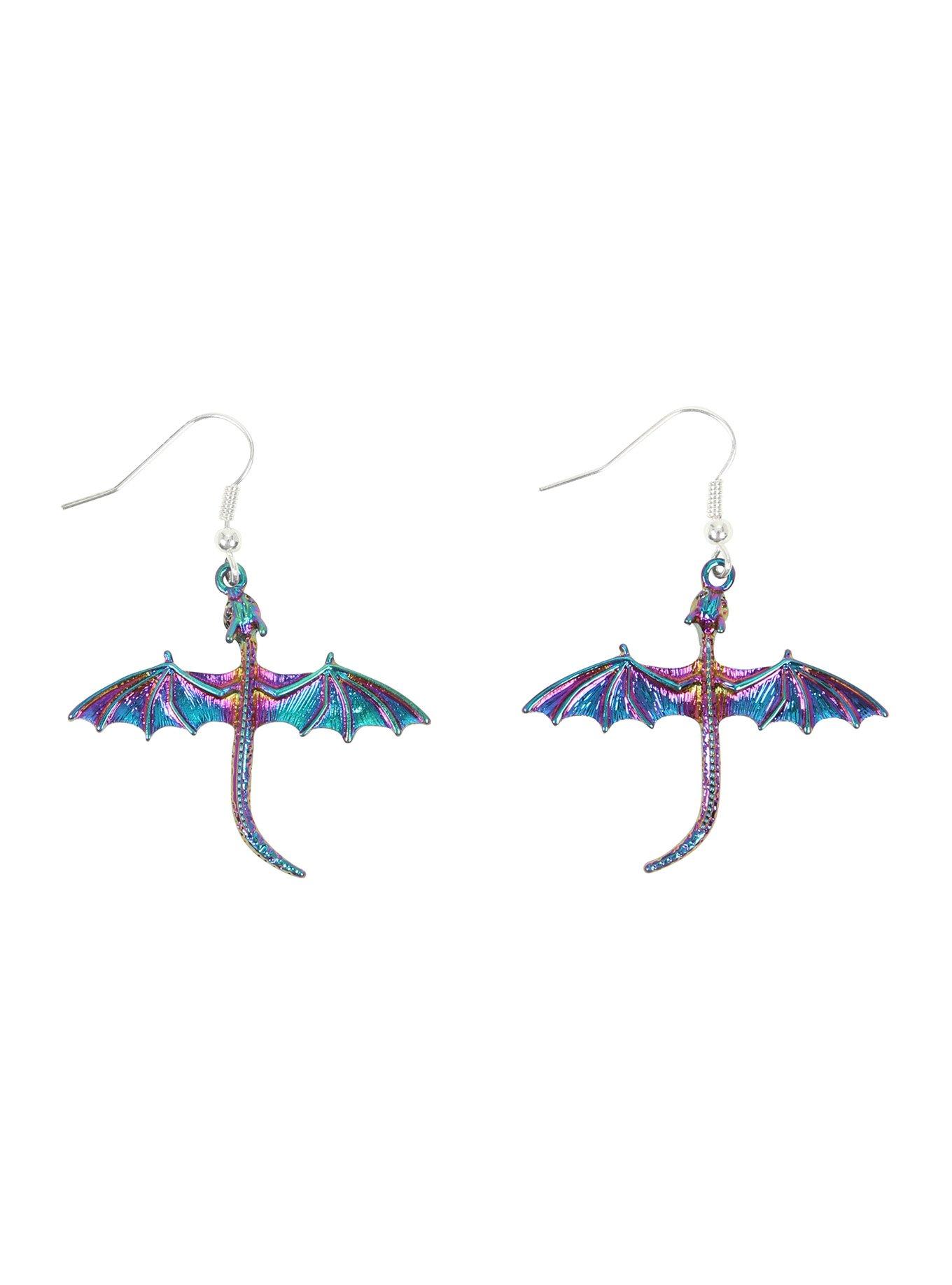 Blackheart Anodized Dragon Drop Earrings, , hi-res