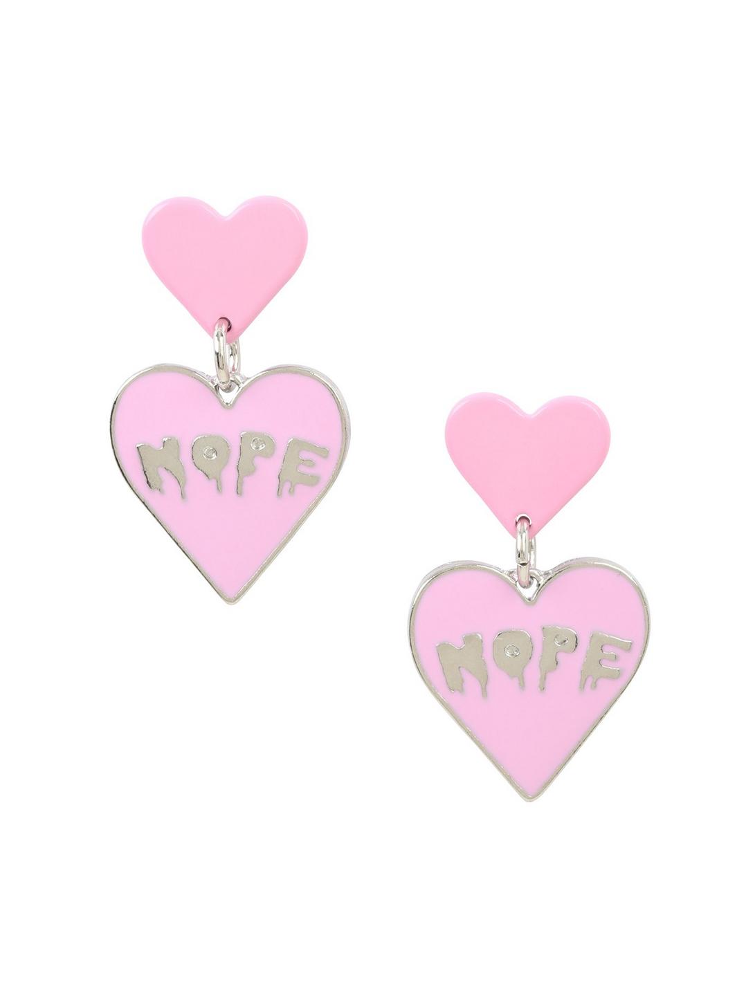 Nope Dripping Heart Drop Earrings, , hi-res