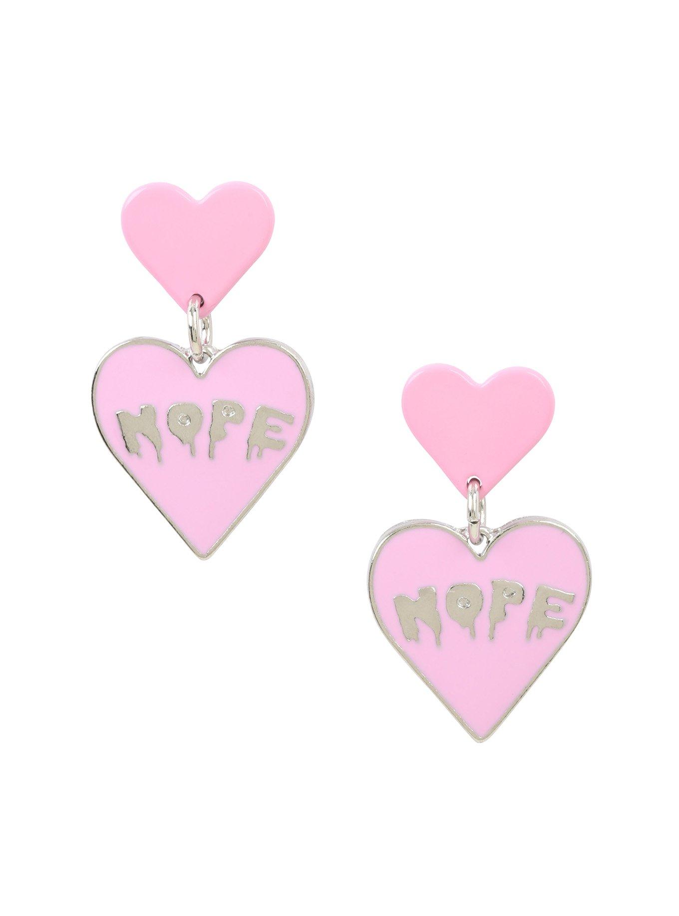 Nope Dripping Heart Drop Earrings, , hi-res