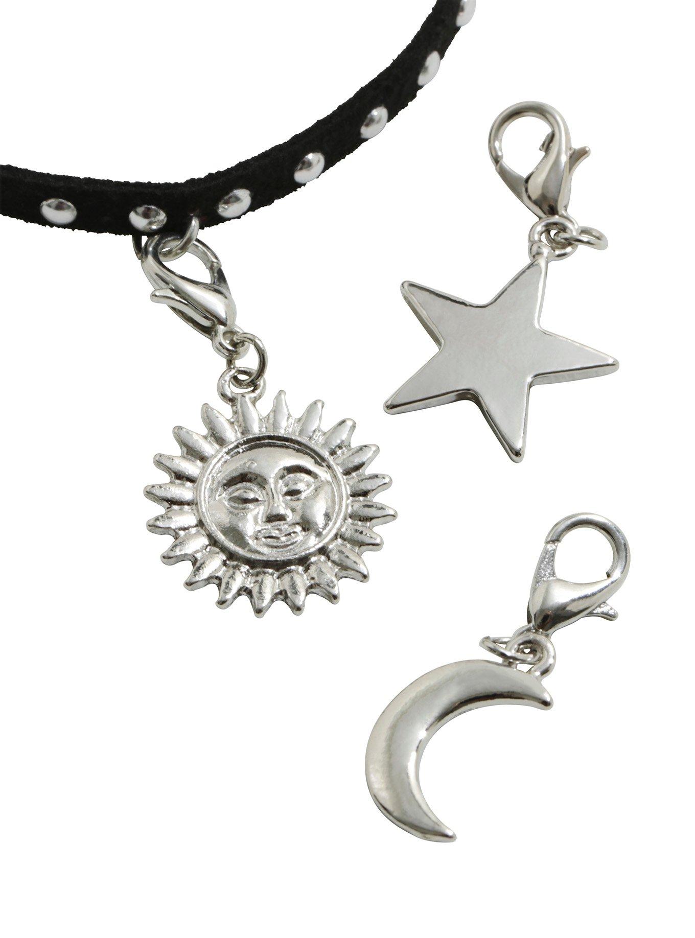 Moon Star & Sun Charm Cord Bracelet, , hi-res