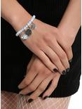 Silver Charm Beaded Stretch Bracelet, , hi-res