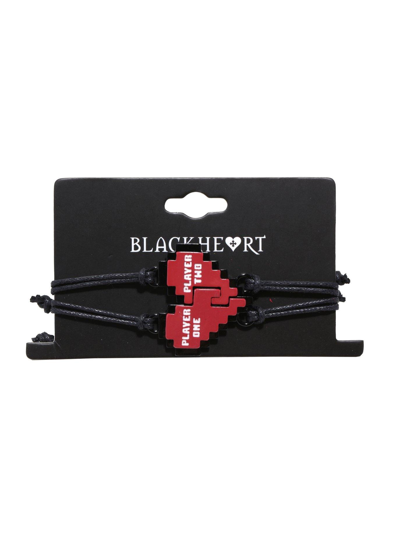 Blackheart Player 1 & Player 2 Heart Best Friend Necklace Set, , hi-res