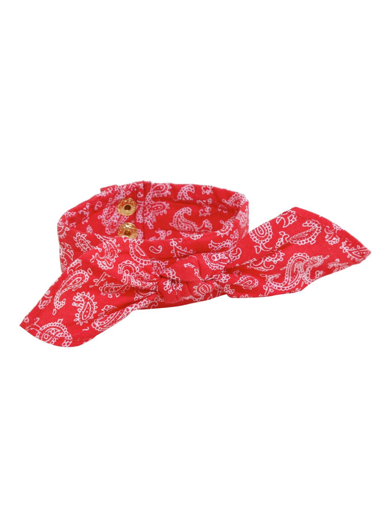 Blackheart Red Bandana Faux Tie Bracelet, , hi-res