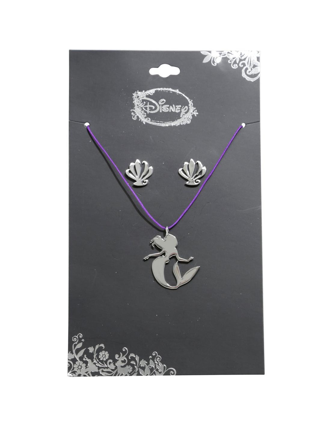 Disney The Little Mermaid Ariel Cord Necklace & Earring Set, , hi-res