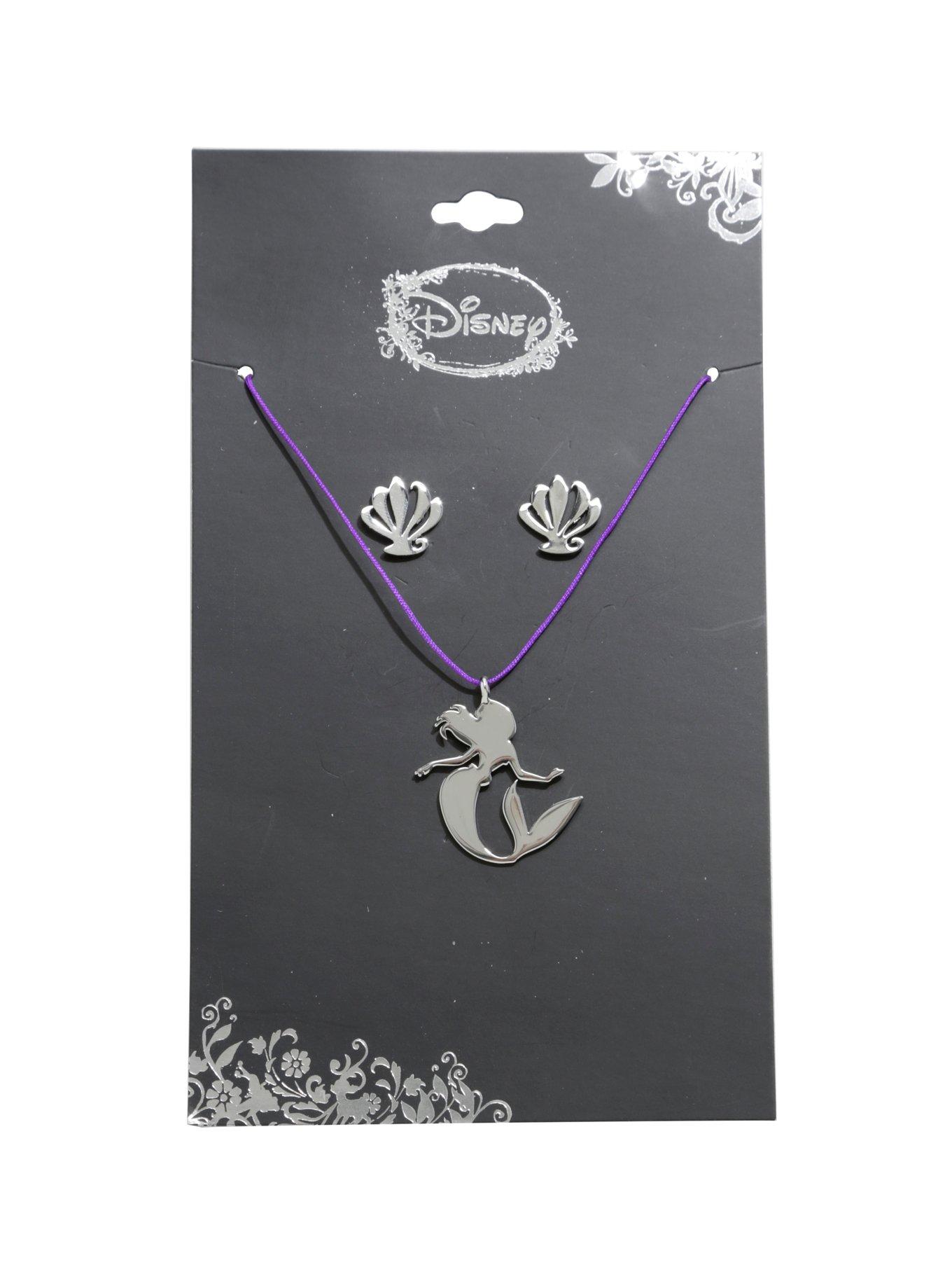 Disney The Little Mermaid Ariel Cord Necklace & Earring Set, , hi-res