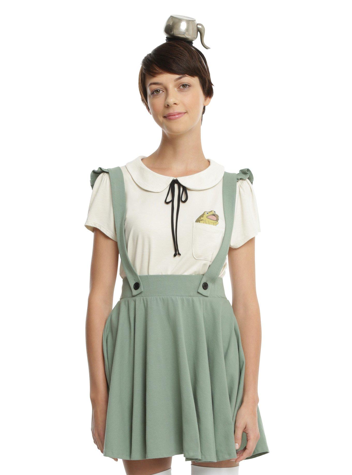 HOT TOPIC Over The Garden Wall Greg Dress Plus Size shirt and skirt overall  set