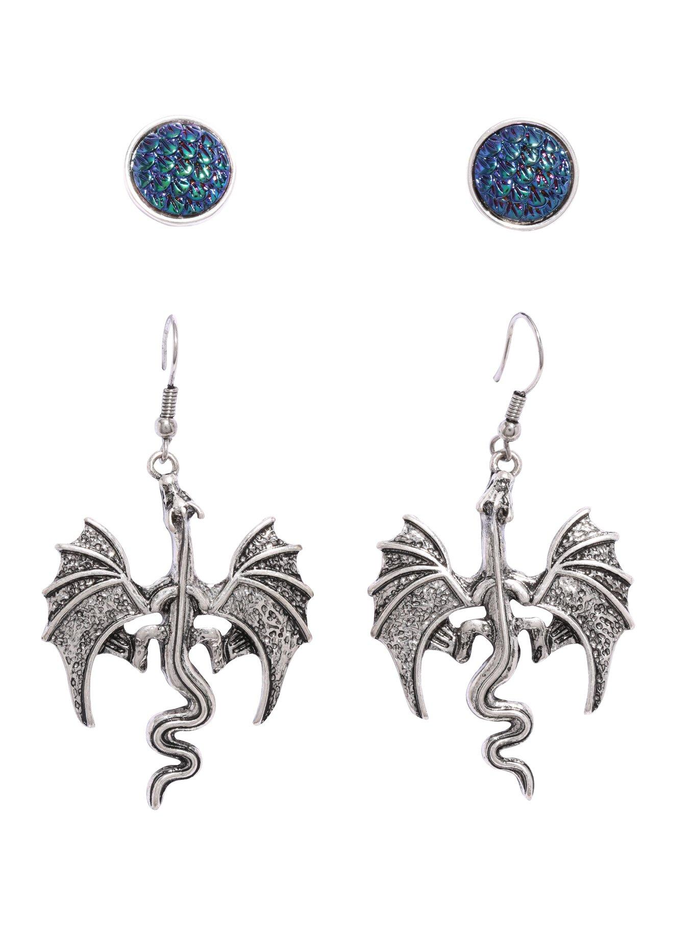 Blackheart Dragon & Egg Earring Set, , hi-res