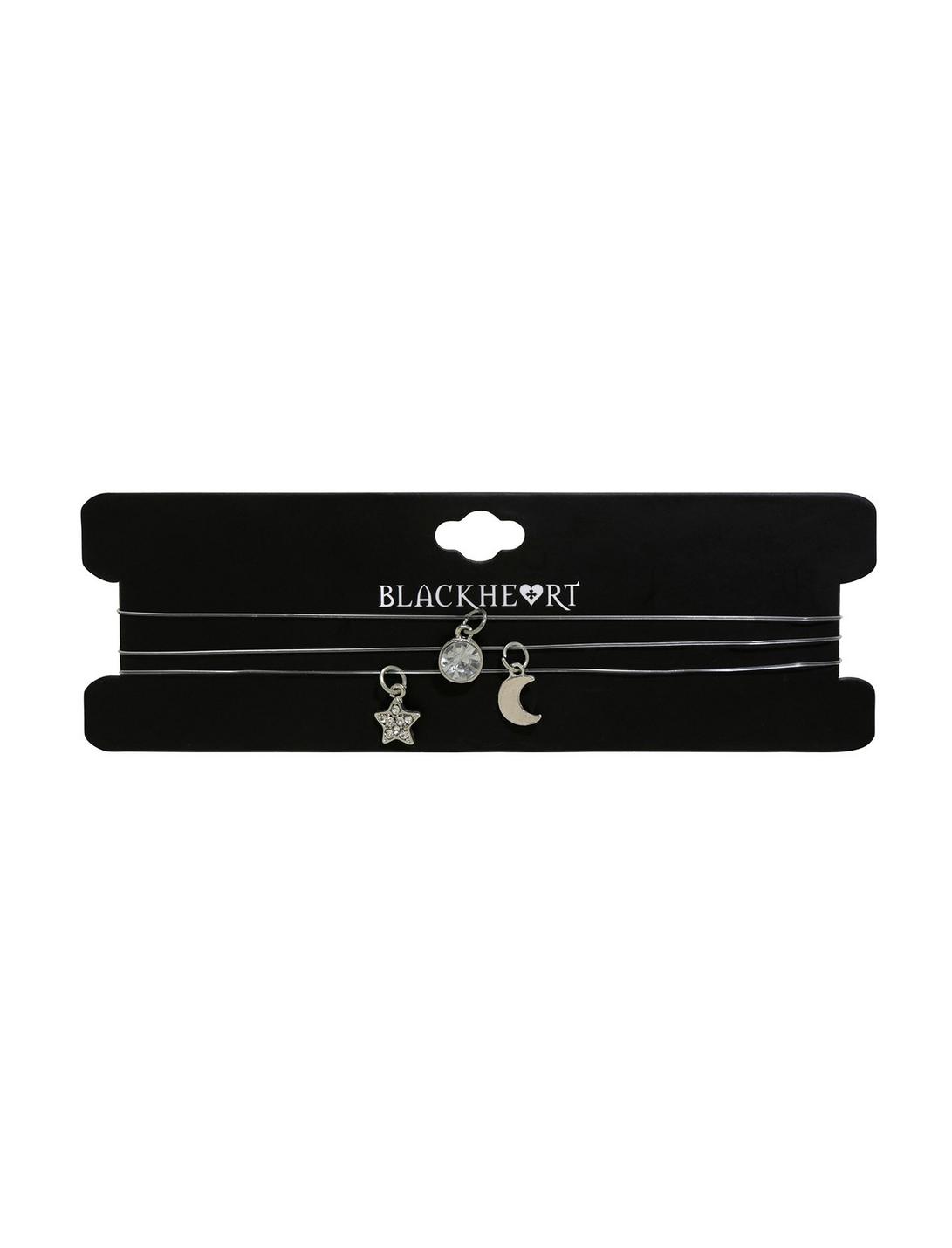 Blackheart Silver Charm Invisible Choker Set, , hi-res
