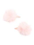 Pastel Pink Pom Hair Clip Set, , hi-res