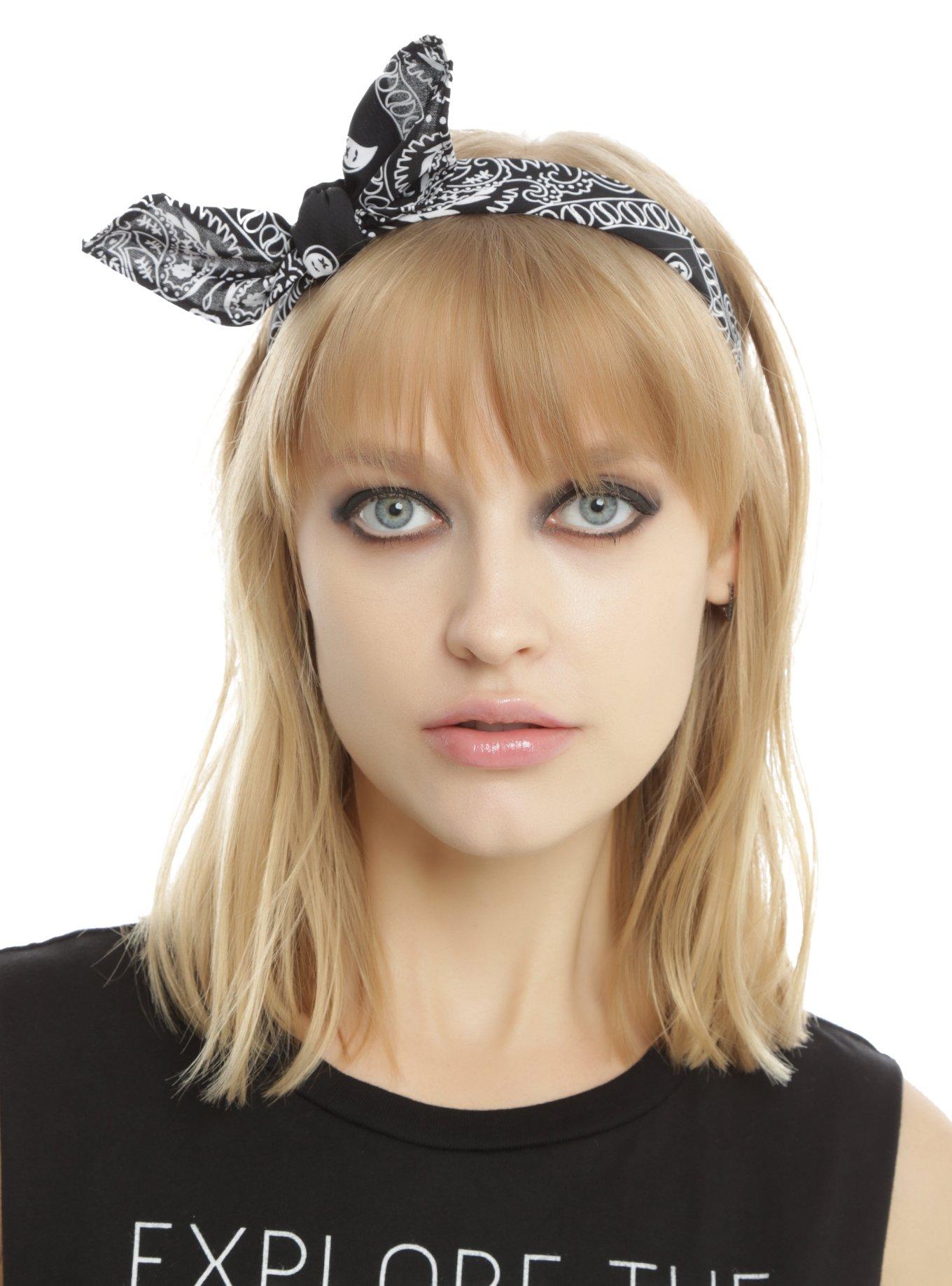 Blackheart Black Bandana Hard Headband, , hi-res