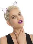 Lavender Laced Ribbon Cat Ear Headband, , hi-res