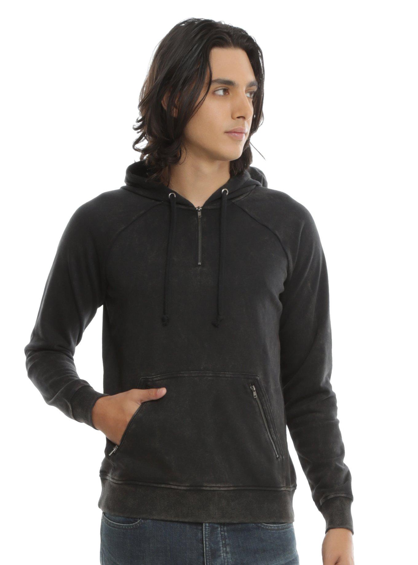 BiBi Mineral Washed Short Sleeve Hoodie Top