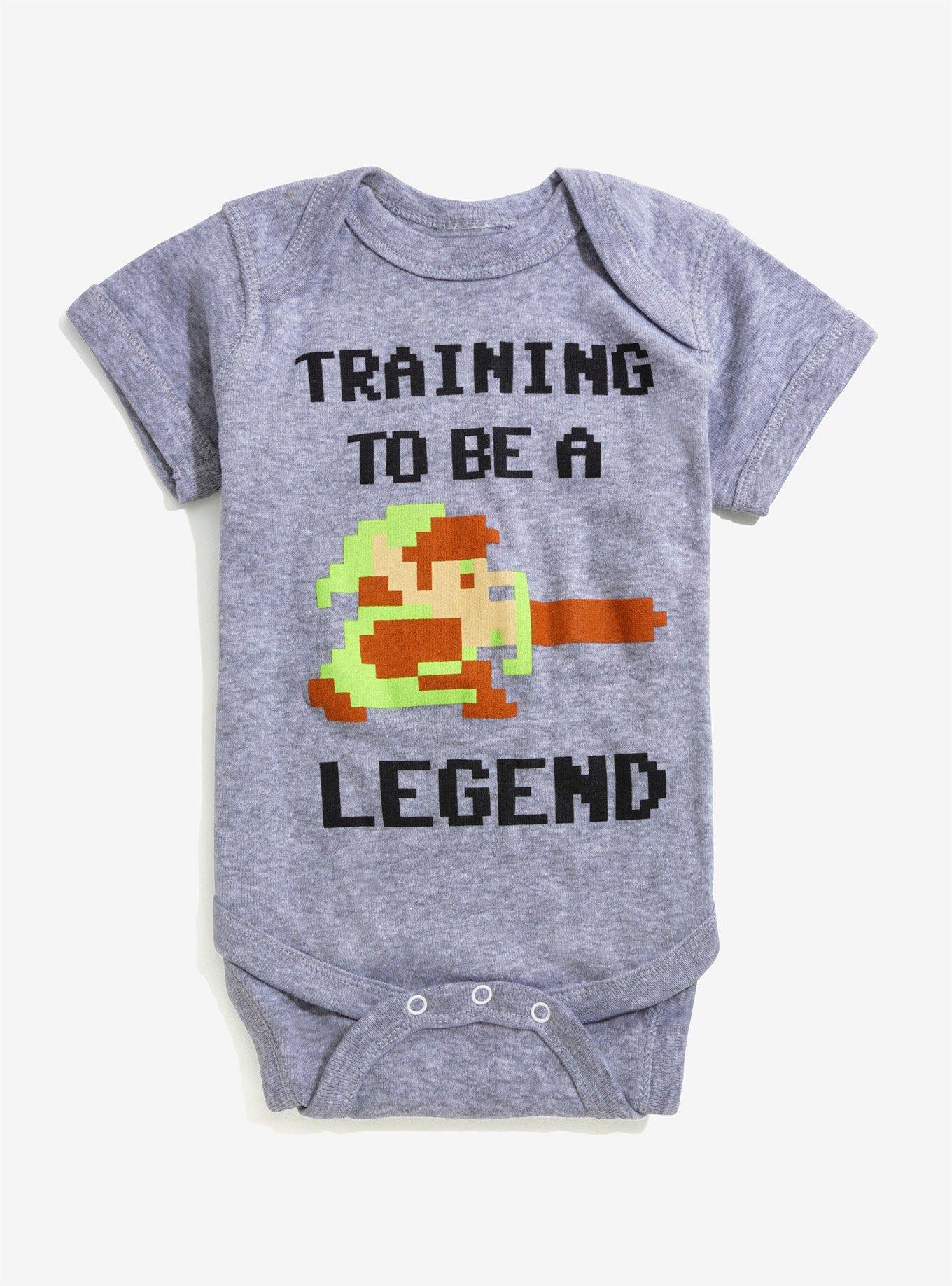 Nintendo The Legend Of Zelda Legend In Training Baby Bodysuit, GREY, hi-res
