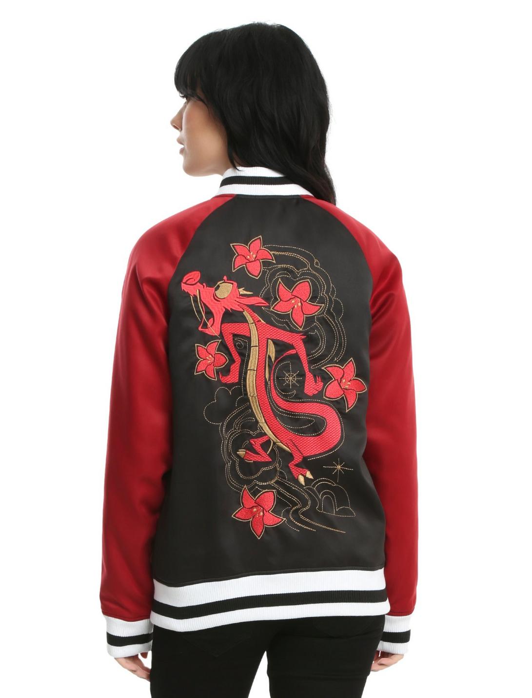 Disney Mulan Mushu Black & Red Girls Satin Souvenir Jacket, BLACK, hi-res