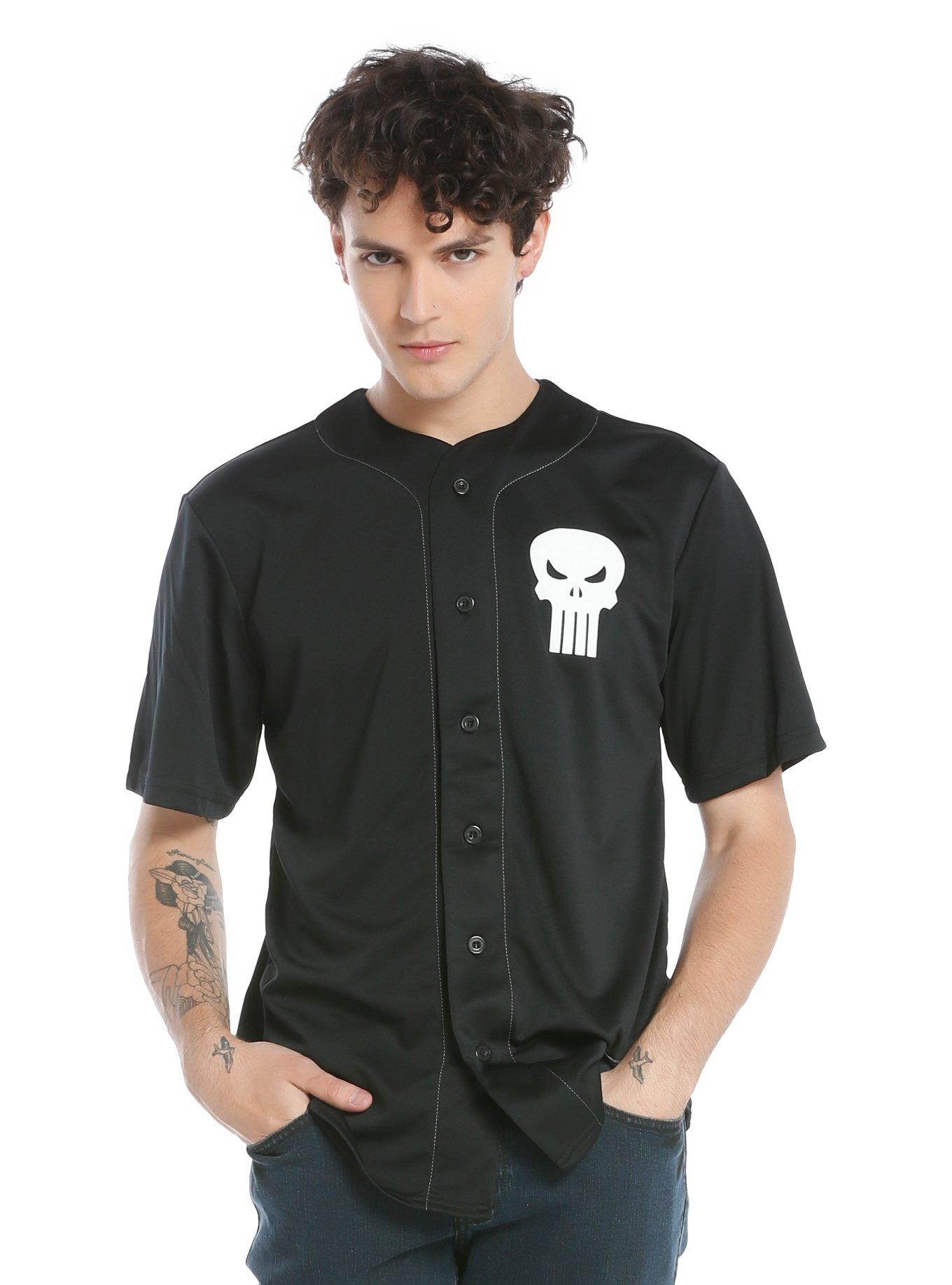 Marvel Punisher Baseball Jersey, BLACK, hi-res