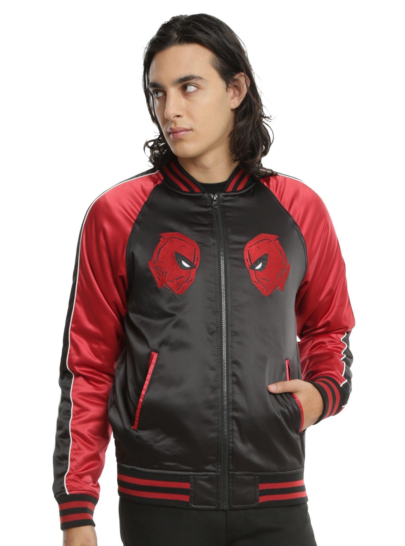 Marvel Deadpool Satin Souvenir Jacket, BLACK, hi-res