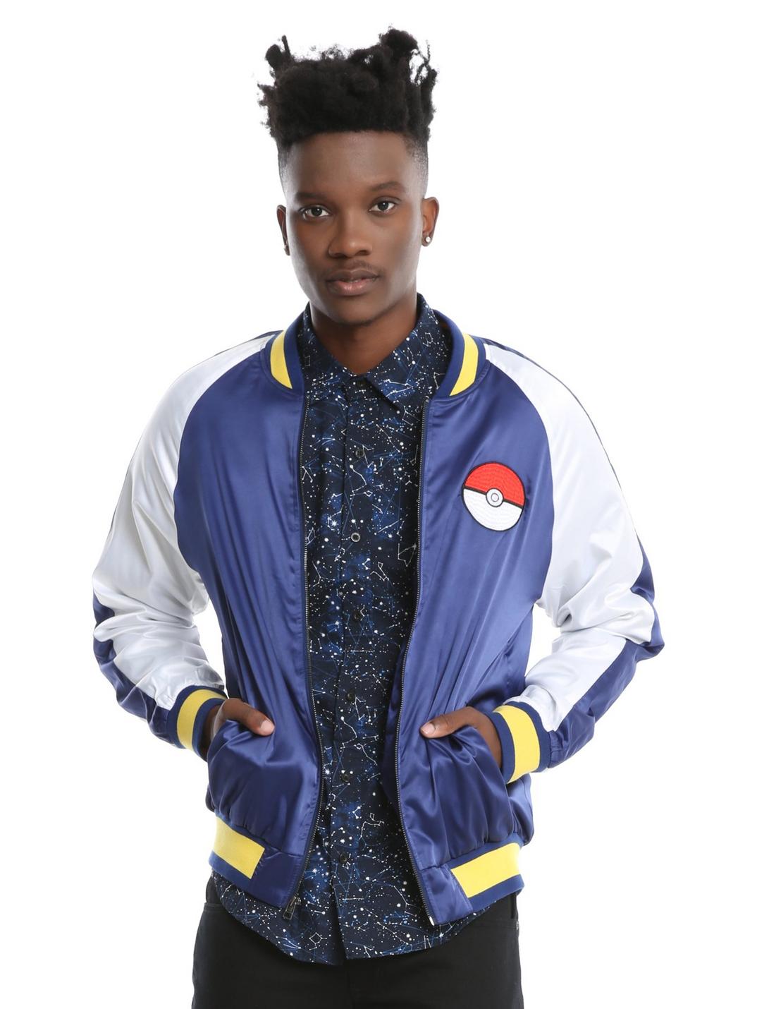 Pokemon Pikachu Satin Souvenir Jacket, BLUE, hi-res