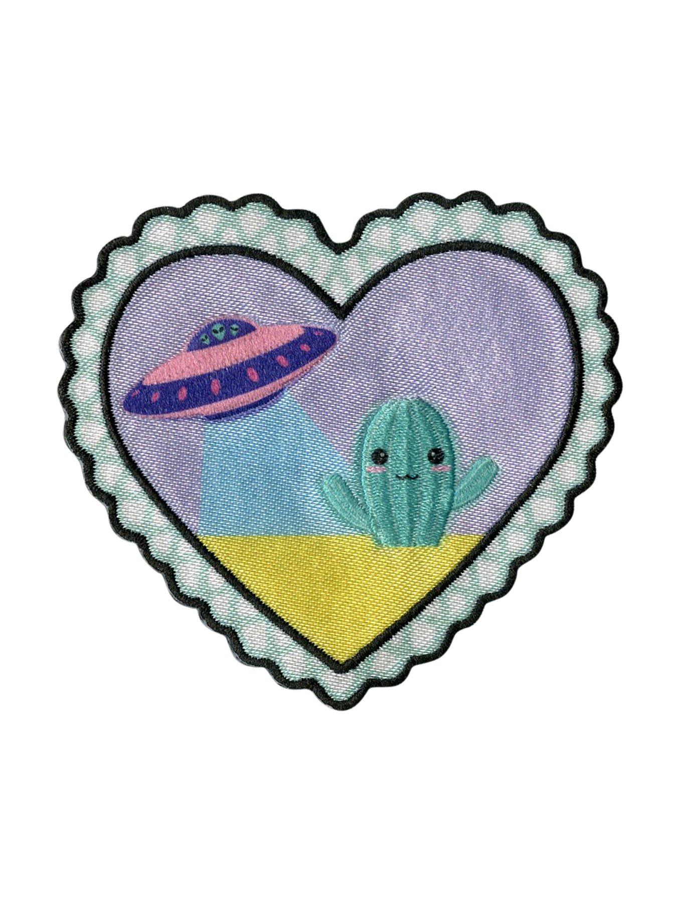 Alien Cactus Iron-On Patch, , hi-res