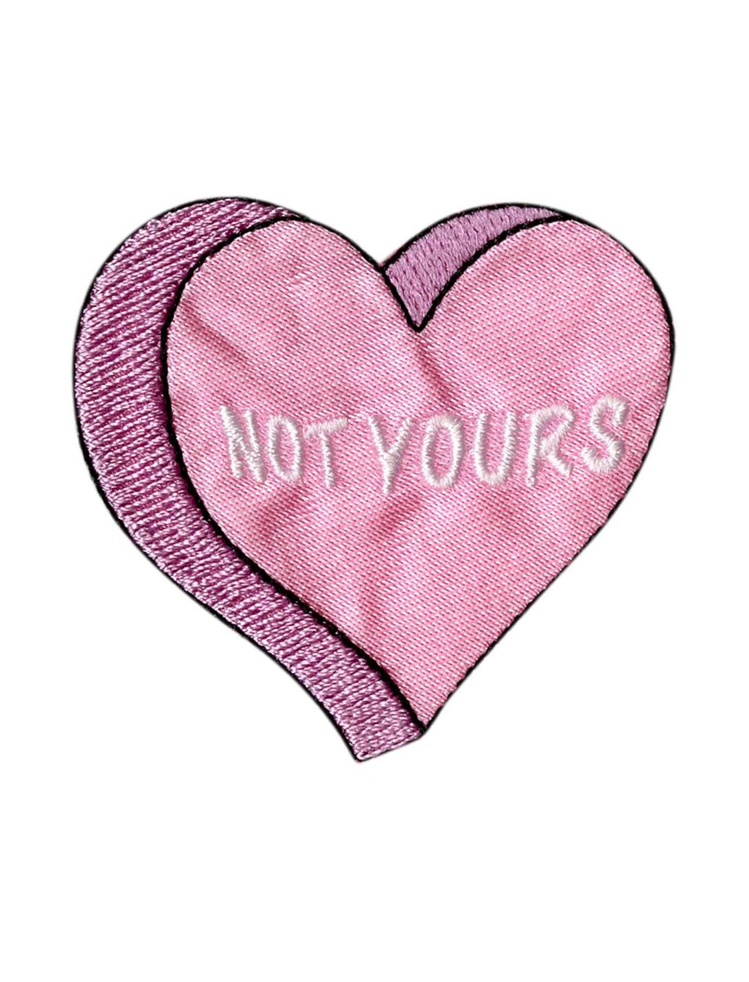 Not Yours Heart Iron-On Patch, , hi-res