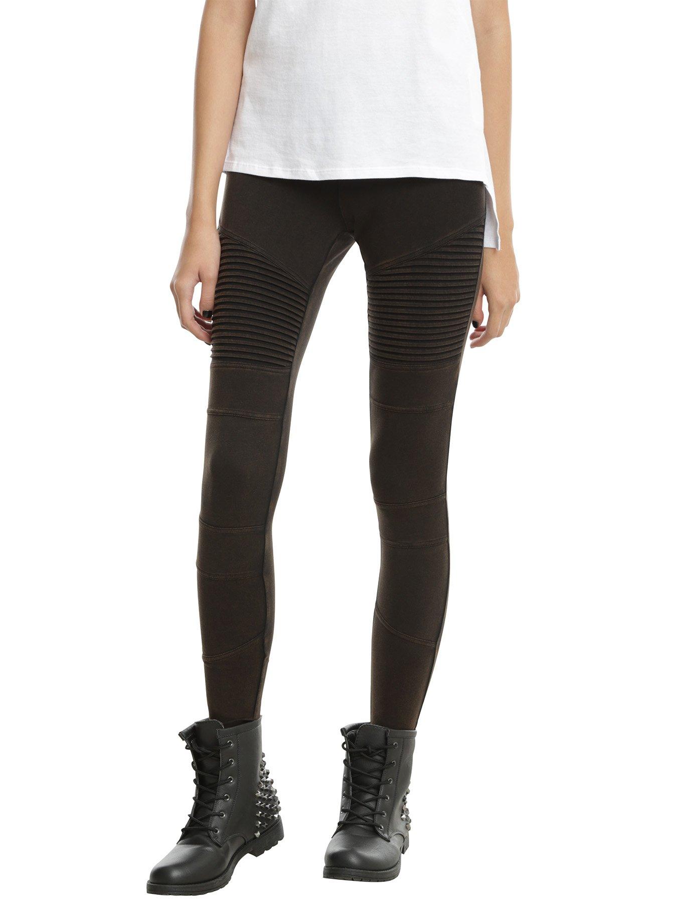 Blackheart Black Moto Leggings, BLACK, hi-res