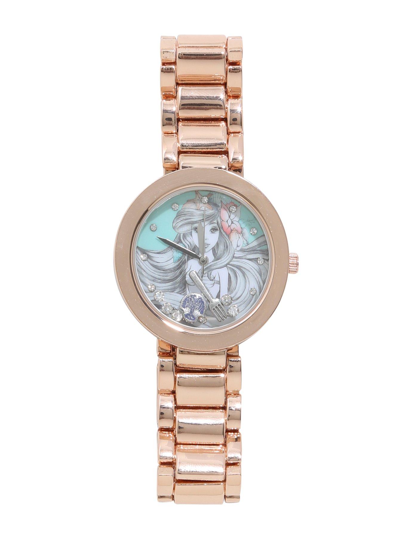 Disney The Little Mermaid Ariel Sketch Rose Gold Watch, , hi-res