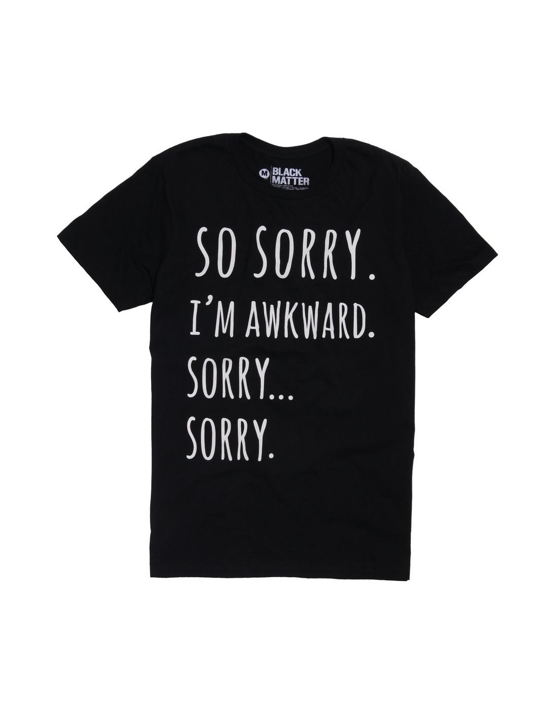 Sorry Awkward T-Shirt, BLACK, hi-res
