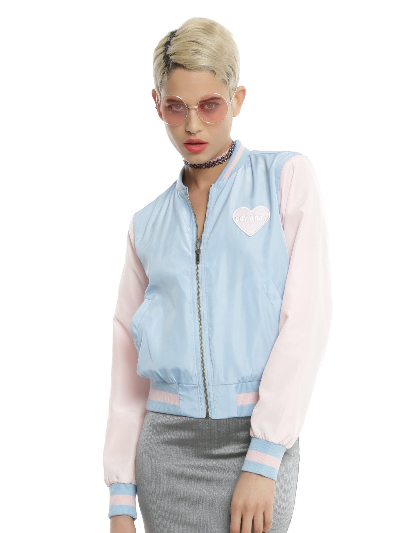 Melanie Martinez Cry Baby Girls Satin Souvenir Jacket, LIGHT BLUE, hi-res