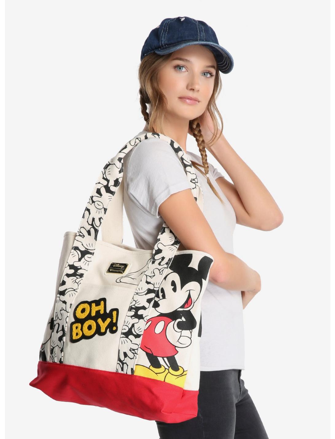 Loungefly Disney Mickey Mouse Canvas Patch Tote, , hi-res