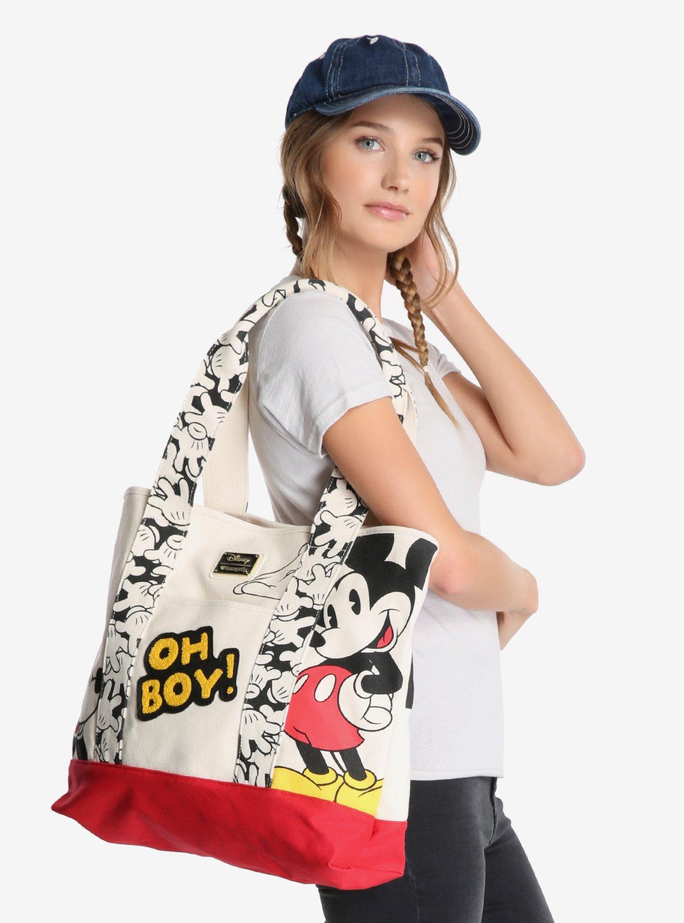 Loungefly Disney Mickey Mouse Canvas Patch Tote, , hi-res