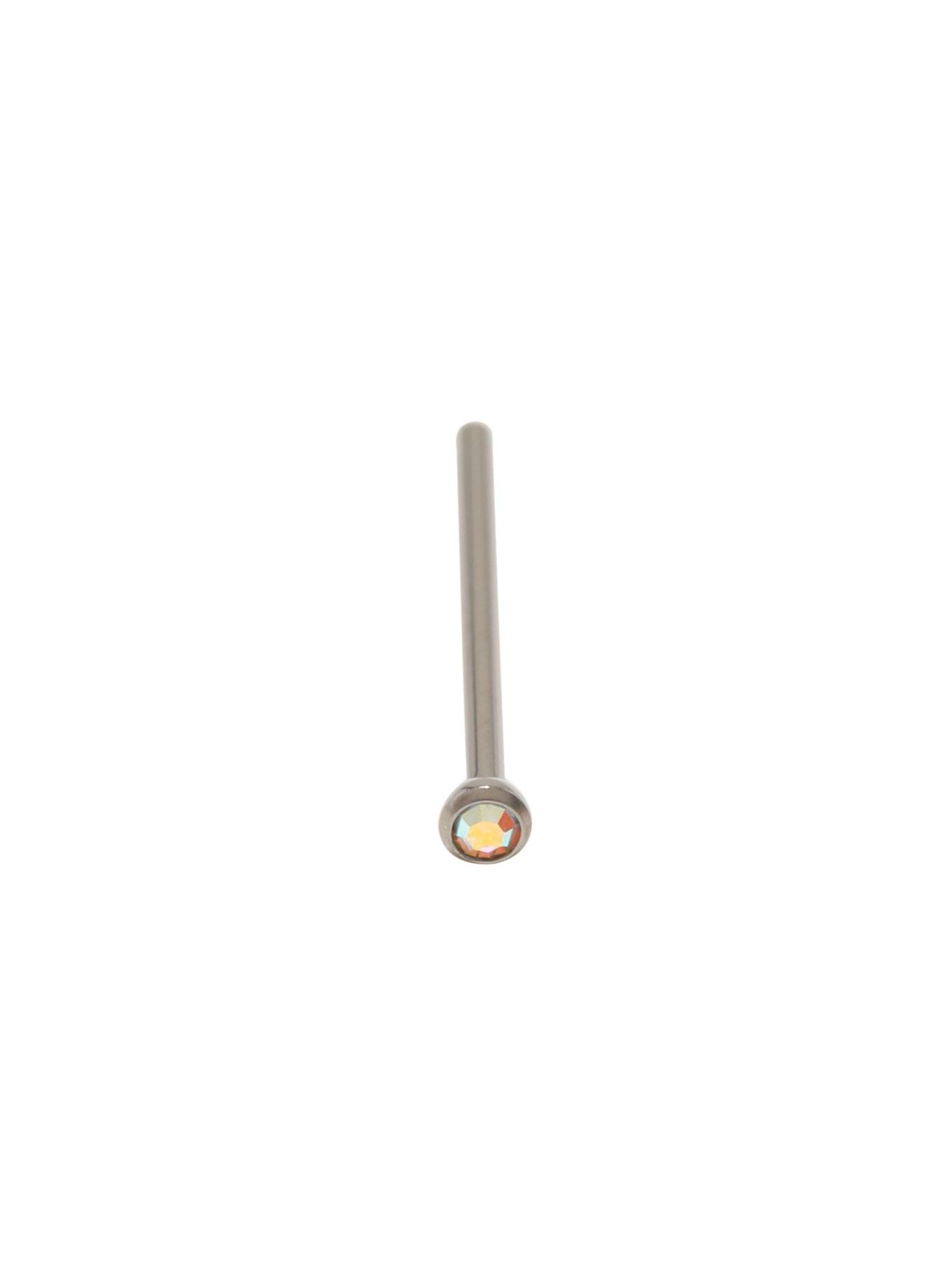 18G 5/8 AB CZ Titanium Nose Stud, , hi-res