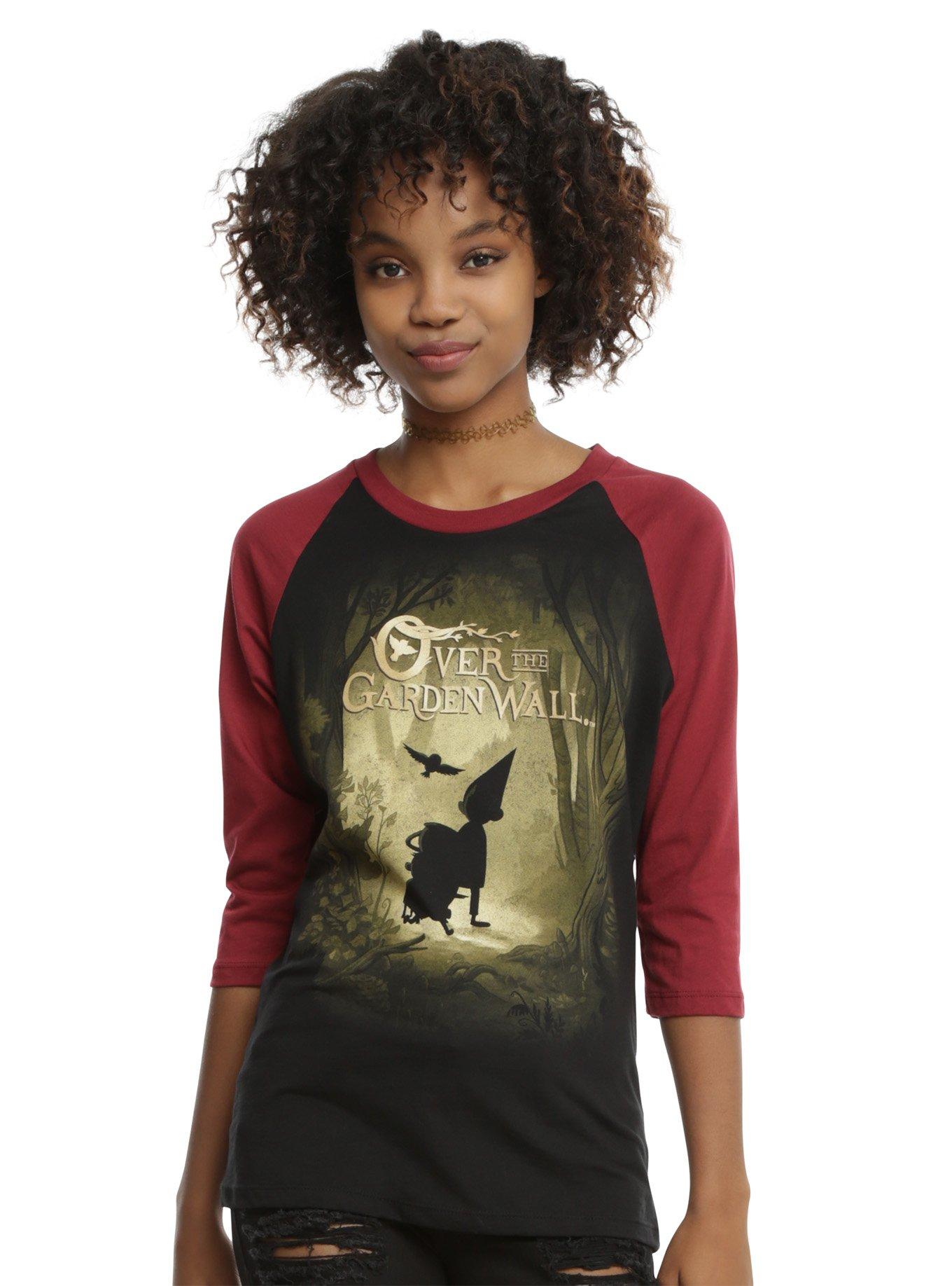 Over The Garden Wall Silhouette Forest Girls Raglan, BLACK, hi-res