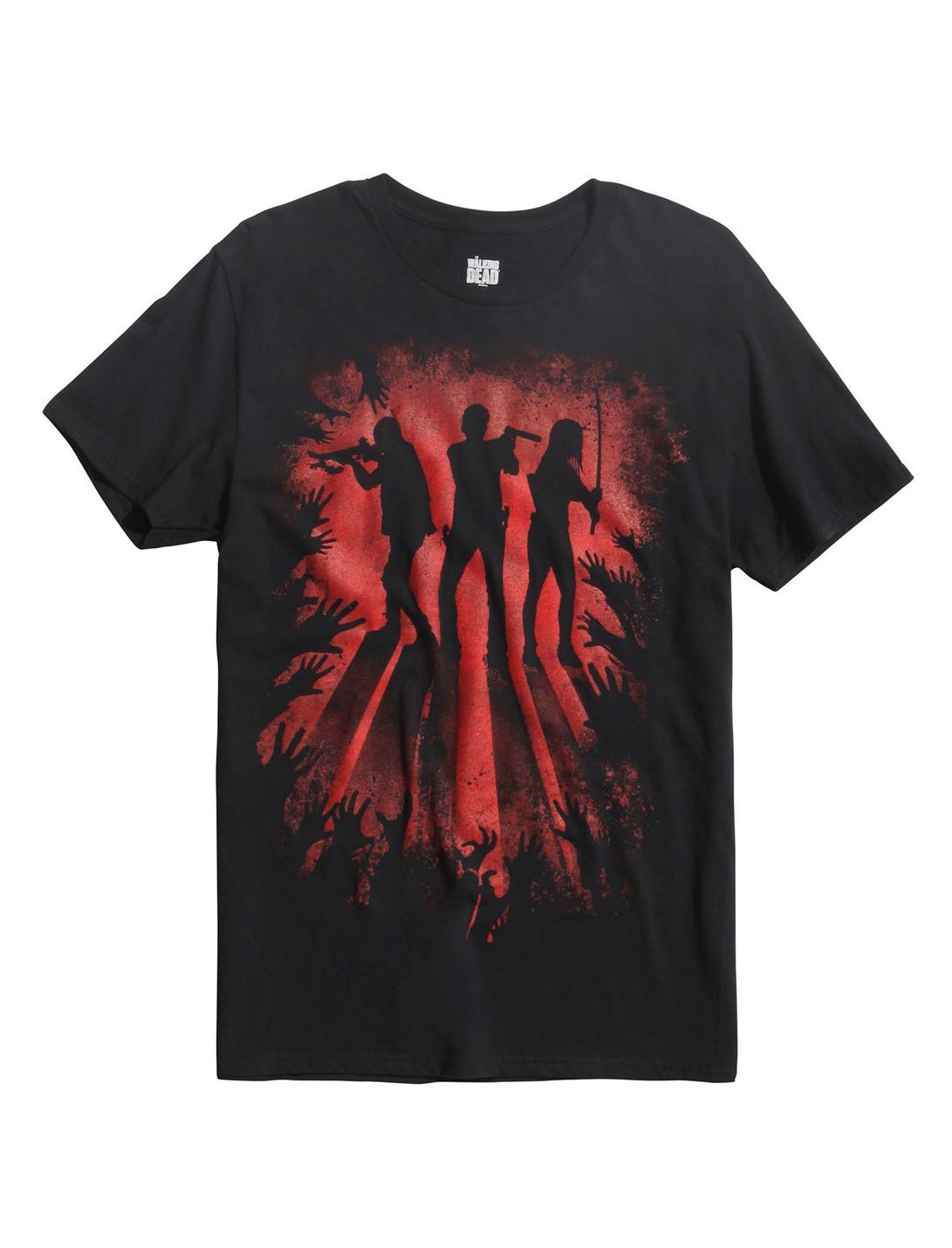 The Walking Dead Trio Silhouette T-Shirt, BLACK, hi-res