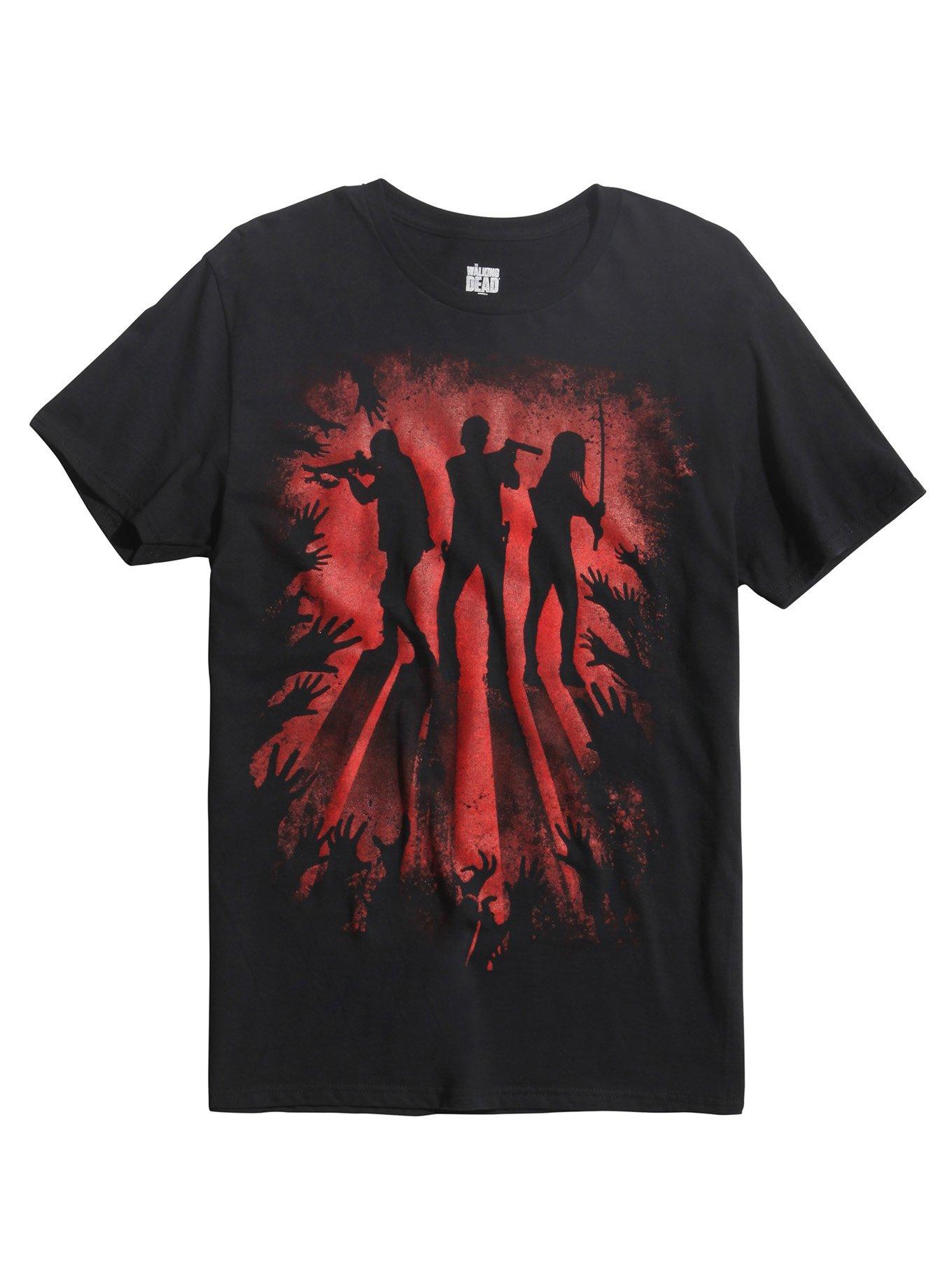 The Walking Dead Trio Silhouette T-Shirt, BLACK, hi-res