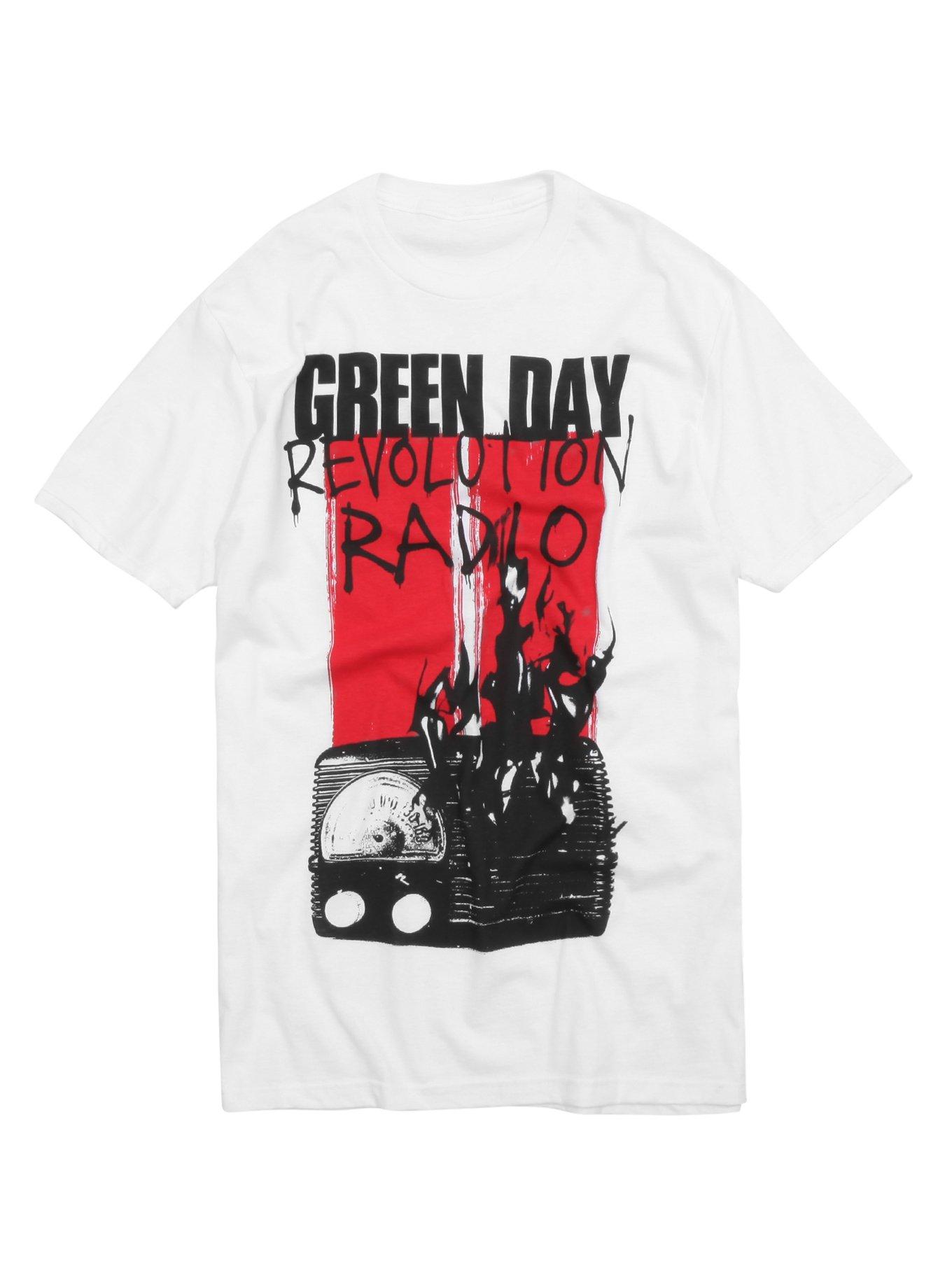 Green Day Revolution Radio White T-Shirt, WHITE, hi-res